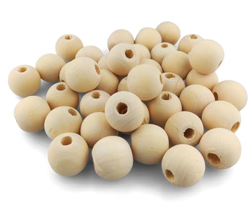 Netuno 40 Stück Holzkugeln mit Loch 20 mm natürliche runde Holzkugeln Bastelperlen mit großem Loch zum Basteln Auffädeln Holz-Perlen für DIY Schmuck Makramee Bastelperlen Deko Kugeln aus Holz Netuno 40 Stück Holzkugeln mit Loch 20 mm natürliche runde Holzkugeln Bastelperlen mit großem Loch zum Basteln Auffädeln Holz-Perlen für DIY Schmuck Makramee Bastelperlen Deko Kugeln aus Holz von Netuno