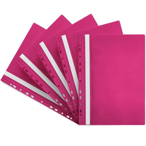 Netuno 5 Stück Schnellhefter mit Lochung rosa A4 aus Kunststoff Schulschnellhefter mit Beschriftungsstreifen Sichthefter Plastikhefter farbig für Schule Büro Schnellhefter a4 Eurolochung Netuno 5 Stück Schnellhefter mit Lochung rosa A4 aus Kunststoff Schulschnellhefter mit Beschriftungsstreifen Sichthefter Plastikhefter farbig für Schule Büro Schnellhefter a4 Eurolochung von Netuno