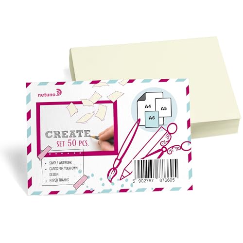 Netuno 50 Stück Bristol-Karton Ecru DIN A6 105 x 148 mm 250g schwarze Karteikarten A6 blanko Karten Set Tonkarton Bastelpapier bunt Bastelkarton dickes Kartonpapier farbig Fotokarton Zeichenkarton Netuno 50 Stück Bristol-Karton Ecru DIN A6 105 x 148 mm 250g schwarze Karteikarten A6 blanko Karten Set Tonkarton Bastelpapier bunt Bastelkarton dickes Kartonpapier farbig Fotokarton Zeichenkarton von Netuno