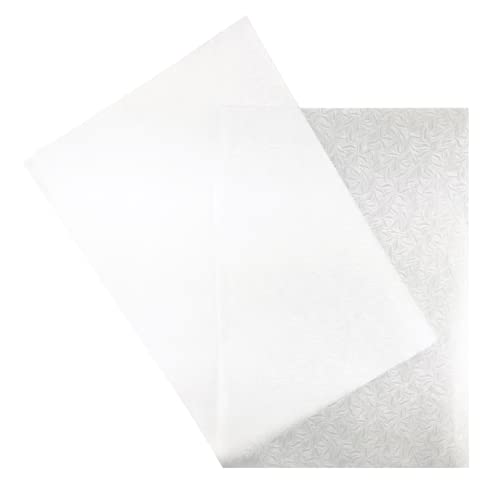 Netuno 500x Pergamentpapier Weiß mit Blatt-Muster DIN A4 210x 297 mm Transparent-Papier mit Motiv Bastelpapier durchsichtig Designpapier für Einladungs-Karten Hochzeits- Einladungen von Netuno
