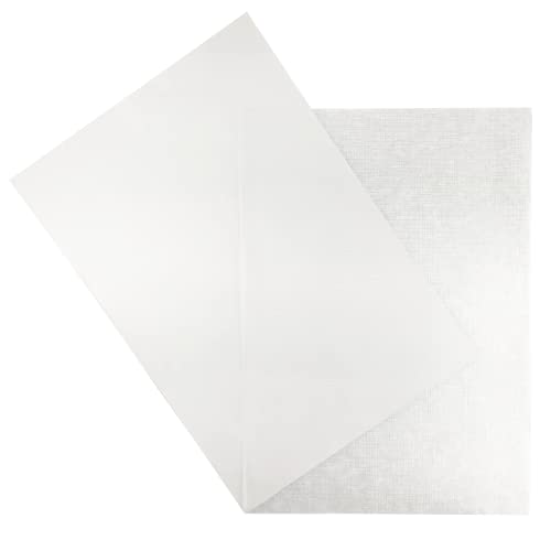 Netuno 50x Pergamentpapier Weiß mit Leinen-Muster DIN A4 210x 297 mm Motiv-Transparentpapier halb durchsichtig transparentes Bastelpapier Dekorpapier mit Muster Designpapier Dekorationspapier dünn von Netuno
