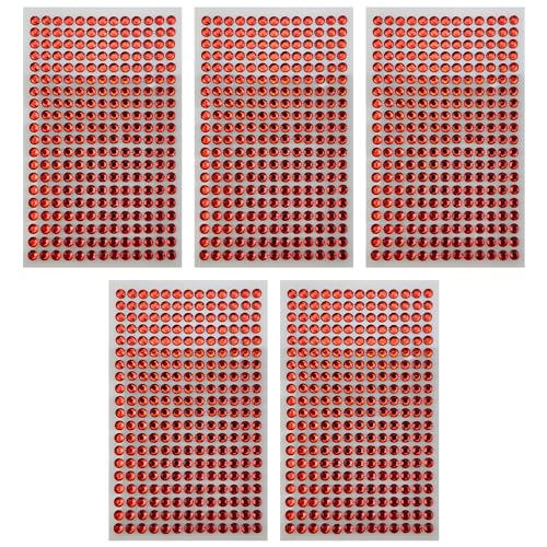 Netuno 5x 260 Stück Glitzersteine selbstklebend Rot 6 mm selbstklebende Deko-Steine farbig kleine Schmucksteine zum Aufkleben Basteln Dekorieren Strasssteine bunte Kristalle Aufkleber Netuno 5x 260 Stück Glitzersteine selbstklebend Rot 6 mm selbstklebende Deko-Steine farbig kleine Schmucksteine zum Aufkleben Basteln Dekorieren Strasssteine bunte Kristalle Aufkleber von Netuno