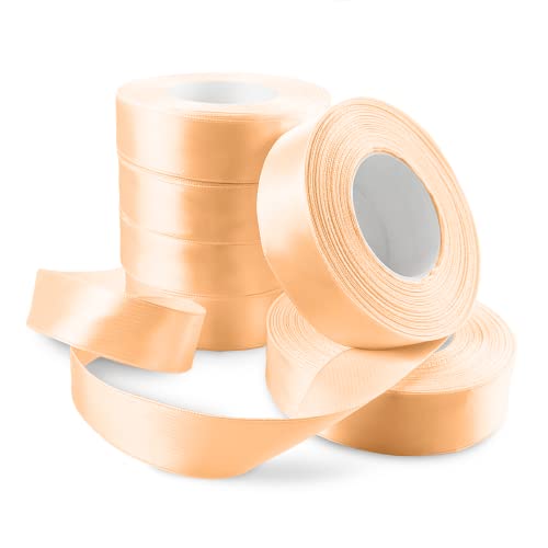 Netuno 6x Satinband Pfirsich 25 mm x 32 m Schleifenband Geschenkband Dekoband elegant Stoffband bunt Satinrolle farbig Bänder zum Basteln für Hochzeit Taufe Geburtstag Weihnachten Ostern Geschenk Netuno 6x Satinband Pfirsich 25 mm x 32 m Schleifenband Geschenkband Dekoband elegant Stoffband bunt Satinrolle farbig Bänder zum Basteln für Hochzeit Taufe Geburtstag Weihnachten Ostern Geschenk von Netuno
