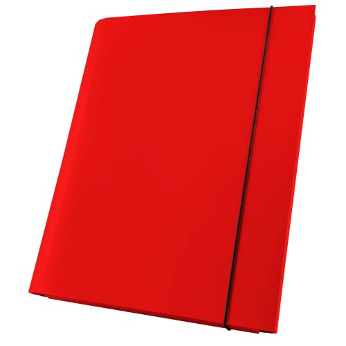 Netuno Sammelmappe A4 Pappe 40mm rot Dokumentenmappe Klappordner Kartonmappe mit Gummizug Mappe PP 1 Stück von Netuno