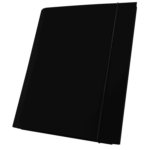 Netuno Sammelmappe A4 Pappe 40mm schwarz Dokumentenmappe Klappordner Kartonmappe mit Gummizug PP 1 Stück von Netuno