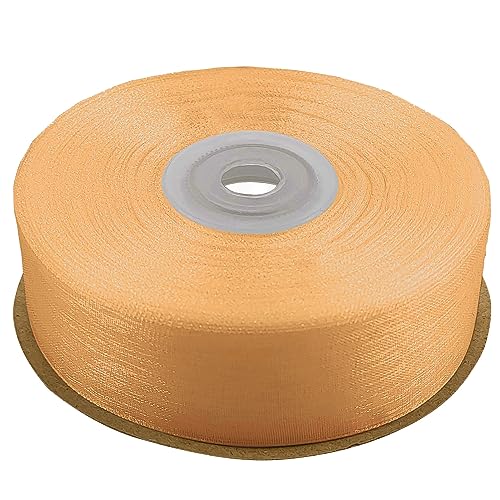 Netuno Schleifenband 25mm x 32m Farbe Creme Dekoband Geschenkband Organzaband Chiffon-Stoff für Dekoration DIY Basteln Handwerk Hochzeit Party Geschenke Verpackung von Netuno