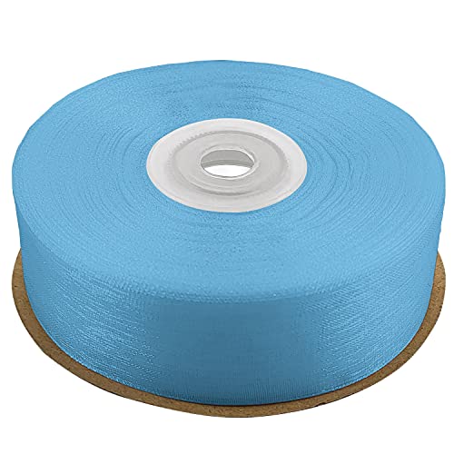 Netuno Schleifenband 25mm x 32m Farbe hellblau Dekoband Geschenkband Organzaband Chiffon-Stoff für Dekoration DIY Basteln Handwerk Hochzeit Party Geschenke Verpackung von Netuno