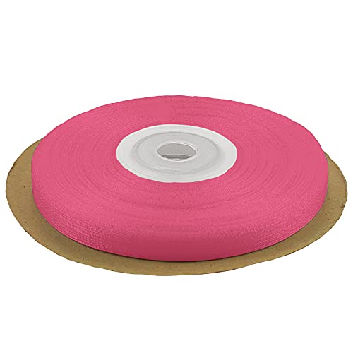 Netuno Schleifenband 6mm x 32m Farbe intensive rosa Dekoband Geschenkband Organzaband Chiffon-Stoff für Dekoration DIY Basteln Handwerk Hochzeit Party Geschenke Verpackung von Netuno