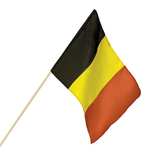 1 Flagge * Belgien * in Schwarz-Gelb-Rot als Dekoration für eine Länderparty | Fahne Mottoparty Deko Belgium Nation EM WM Eurovision Song Contest von Neu: