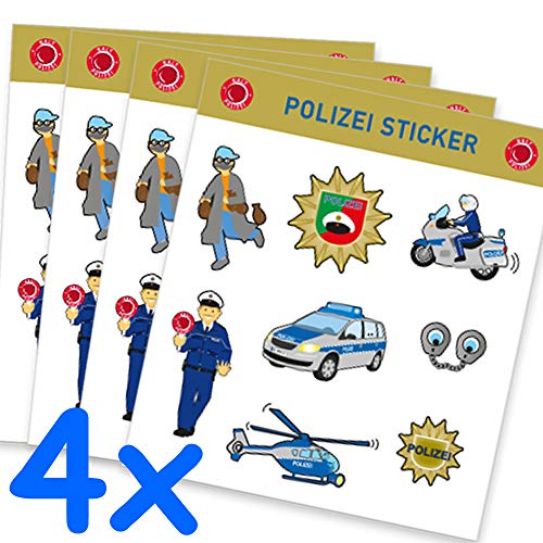 Neu: 32-teiliges Sticker-Set * Polizei * als Mitgebsel, als Geschenk oder zum Basteln | Polizeiauto Polizisten Aufkleber Bilder Kinder Kindergeburtstag Geburtstag von Neu: