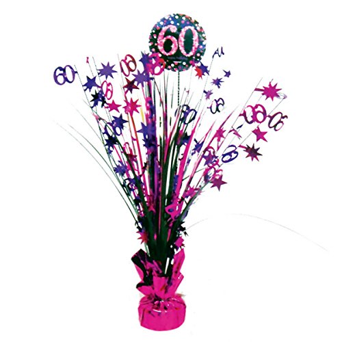 Neu: Tisch-Dekoration * Magenta Sparkling * für den 60. Geburtstag | sechzig Jahre Centerpiece Deko Happy Birthday Set rosa Glitzer schwarz von Neu: