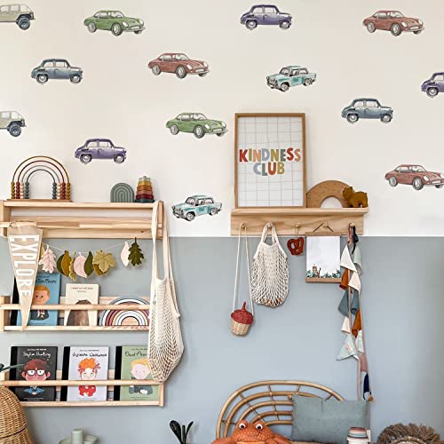 Neukids 30pcs Aquarell Autos Wandtattoo,Selbstklebende Wandaufkleber Kinderzimmer Deko,Viele Autos Wand Aufkleber Dekoration,Wandtattoo Kinderzimmer Junge Babyzimmer Schlafzimmer Wanddeko Auto von neukids
