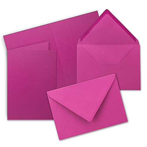 Faltkarten Set mit Brief-Umschlägen DIN A6 / C6 in Amarena-Rot - 25 Sets - 14,8 x 10,5 cm - Premium Qualität - Serie FarbenFroh von Neuser