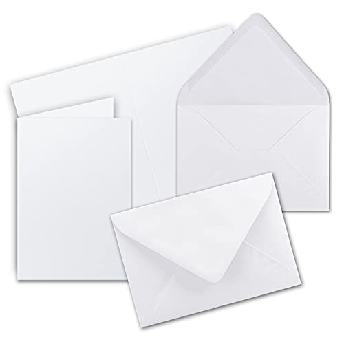 Faltkarten Set mit Brief-Umschlägen DIN A6 / C6 in Kristallweiß - 150 Sets - 14,8 x 10,5 cm - Premium Qualität - Serie FarbenFroh von FarbenFroh by GUSTAV NEUSER