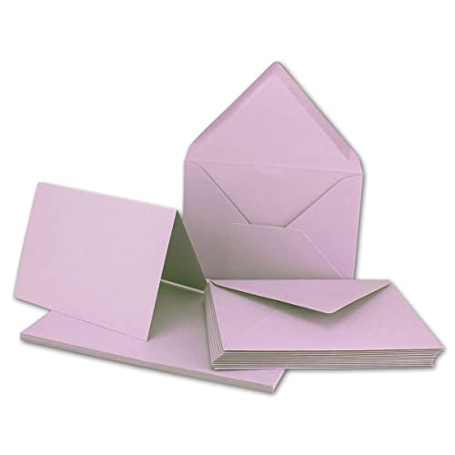 Faltkarten Set mit Brief-Umschlägen DIN A6 / C6 in Lila - 25 Sets - 14,8 x 10,5 cm - Premium Qualität - Serie FarbenFroh von Neuser