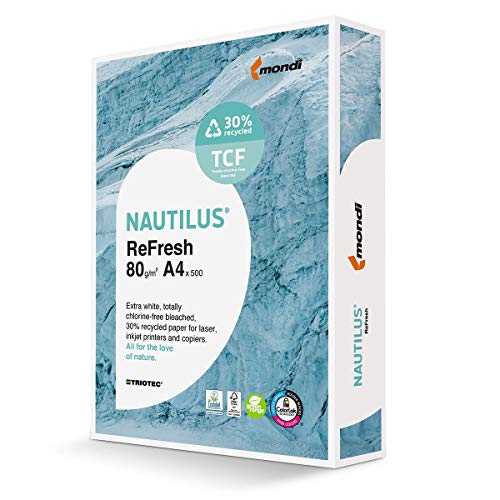 Mondi 88079114 Multifunktionspapier Nautilus ReFresh Triotec 80 g/m², A4 500 Blatt weiß von HP