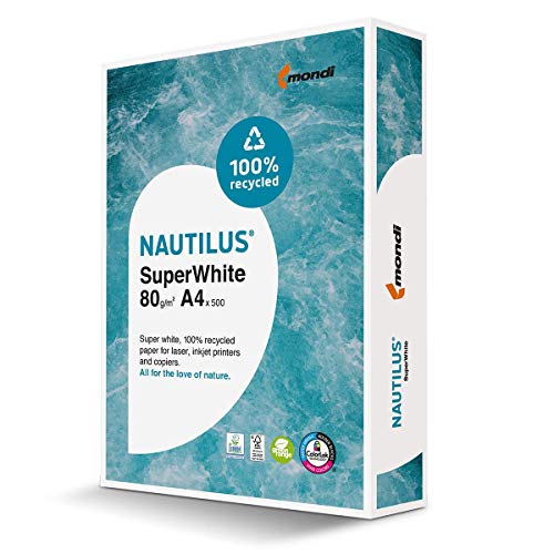Neusiedler Mondi Recycling-Papier Premium, Recycling-Druckerpapier Nautilus Superwhite 80 g/m ² A4, 500 Blatt von Mondi