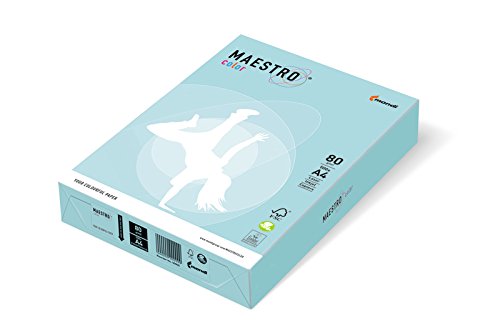Rezeptpapier farbig Maestro Colour A4 gr. 80 ff. 500 - Farbe BLAU MEDIUM MB30 von Mondi