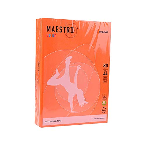 Rezeptpapier farbig Maestro Colour A4 gr. 80 ff. 500 - Farbe Orange von Mondi