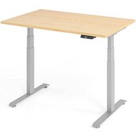 Base Lite elektrisch höhenverstellbarer Schreibtisch ahorn rechteckig, T-Fuß-Gestell silber 120,0 x 80,0 cm von Neutral