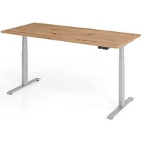 BaseLite elektrisch höhenverstellbarer Schreibtisch asteiche rechteckig, T-Fuß-Gestell silber 180,0 x 80,0 cm BaseLite elektrisch höhenverstellbarer Schreibtisch asteiche rechteckig, T-Fuß-Gestell silber 180,0 x 80,0 cm von BaseLite