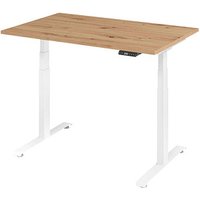 BaseLite elektrisch höhenverstellbarer Schreibtisch asteiche rechteckig, T-Fuß-Gestell weiß 120,0 x 80,0 cm BaseLite elektrisch höhenverstellbarer Schreibtisch asteiche rechteckig, T-Fuß-Gestell weiß 120,0 x 80,0 cm von BaseLite