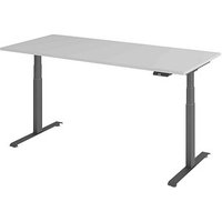 Base Lite elektrisch höhenverstellbarer Schreibtisch lichtgrau rechteckig, T-Fuß-Gestell grau 180,0 x 80,0 cm von Neutral