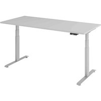 Base Lite elektrisch höhenverstellbarer Schreibtisch lichtgrau rechteckig, T-Fuß-Gestell silber 180,0 x 80,0 cm von Neutral