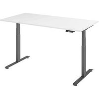 Base Lite elektrisch höhenverstellbarer Schreibtisch weiß rechteckig, T-Fuß-Gestell grau 160,0 x 80,0 cm von Neutral