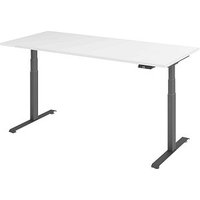 BaseLite elektrisch höhenverstellbarer Schreibtisch weiß rechteckig, T-Fuß-Gestell grau 180,0 x 80,0 cm BaseLite elektrisch höhenverstellbarer Schreibtisch weiß rechteckig, T-Fuß-Gestell grau 180,0 x 80,0 cm von BaseLite