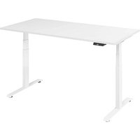 Base Lite elektrisch höhenverstellbarer Schreibtisch weiß rechteckig, T-Fuß-Gestell weiß 160,0 x 80,0 cm von Neutral