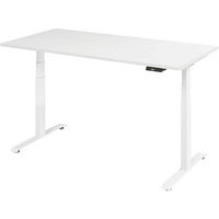 Base Lite elektrisch höhenverstellbarer Schreibtisch weiß rechteckig, T-Fuß-Gestell weiß 160,0 x 80,0 cm von Neutral