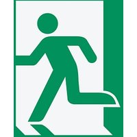 Hinweisaufkleber "Notausgang links" quadratisch 14,8 x 14,8 cm, 1 St. von Neutral