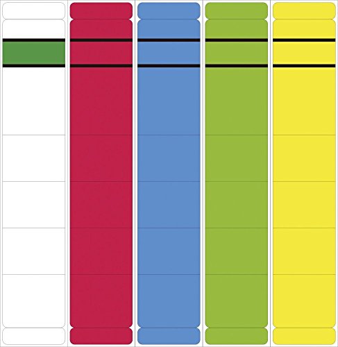 Neutral Ordner Rückenschilder - kurze, breite Schilder, 192 x 60 mm, weiß, 10 Stück Selbstklebende Ordnerrückenschilder. Beutel mit 10 Stück. von Neutral