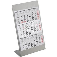 Tischkalender Edelstahl 2026/2027 silber matt von Neutral