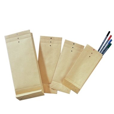 Musterbeutel 12 x 30,5 x 5 cm (B x H x T), Lochung für Klammer, natronbraun, 10 St./Pack. von Neutralware