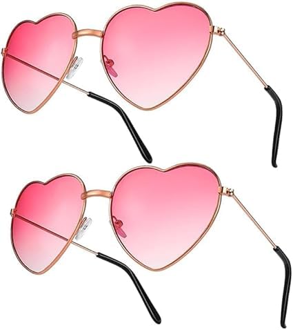 Neuytiky 2 Pack Herz Sonnenbrille, Retro Hippie Brille, Kleid Accessoires, Festival Outfit Damen Herzbrille Rosa, 60er 70er 80er 90er jahre Outfit Damen Accessoires, für Fasching Halloween Mallorca Ba Neuytiky 2 Pack Herz Sonnenbrille, Retro Hippie Brille, Kleid Accessoires, Festival Outfit Damen Herzbrille Rosa, 60er 70er 80er 90er jahre Outfit Damen Accessoires, für Fasching Halloween Mallorca Ba von Neuytiky