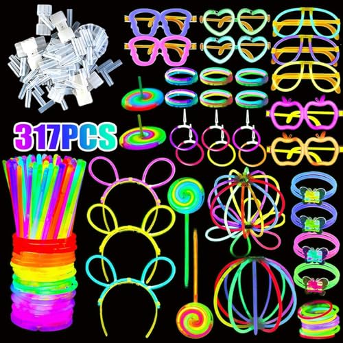 Neuytiky 317 PCS Knicklichter Party Set, Glow Sticks mit Verbinder, Leuchtstäbe, Brille, Armreif, Leuchtspielzeug für Kinder Erwachsene Party Deko, Deko für FestivalHochzeiten Weihnacht Party Silvest Neuytiky 317 PCS Knicklichter Party Set, Glow Sticks mit Verbinder, Leuchtstäbe, Brille, Armreif, Leuchtspielzeug für Kinder Erwachsene Party Deko, Deko für FestivalHochzeiten Weihnacht Party Silvest von Neuytiky