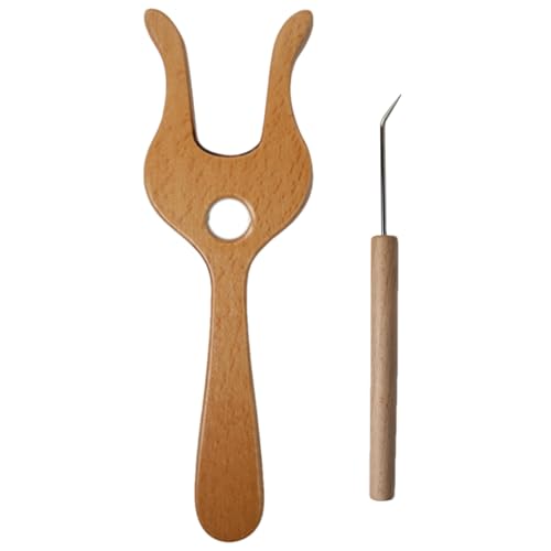 Holzstrickgabel - Häkeln Flechtwerkzeug, Kabelhalter | Fine Crafting Haken Für Garn -Flechten, Schals, Kordelkordel, Handgefertigte Textilprojekte, Ideal Für Anfänger Und Experten, Langlebiges Naturho Holzstrickgabel - Häkeln Flechtwerkzeug, Kabelhalter | Fine Crafting Haken Für Garn -Flechten, Schals, Kordelkordel, Handgefertigte Textilprojekte, Ideal Für Anfänger Und Experten, Langlebiges Naturho von NevPuose