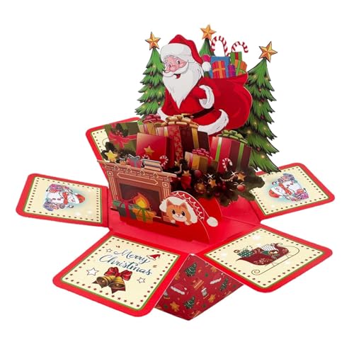 NevPuose 3D Weihnachtskarten Popup, Festliche Weihnachtskarten Mit Santa Motiv, Sechseckige Weihnachtsdekoration Mit Umschlägen Und Haftnotizen Für Schreibtisch Erwachsene Festtafel Kinderparty NevPuose 3D Weihnachtskarten Popup, Festliche Weihnachtskarten Mit Santa Motiv, Sechseckige Weihnachtsdekoration Mit Umschlägen Und Haftnotizen Für Schreibtisch Erwachsene Festtafel Kinderparty von NevPuose