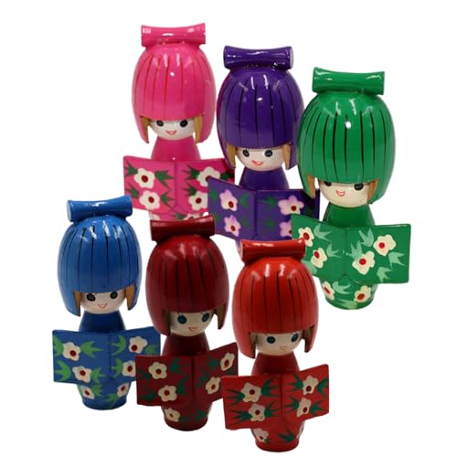 NevPuose Holzfiguren | Kimono Puppen Holzfiguren - 6 Stück Stehende Traditionelle Figuren Sammeldekoration Für Schreibtisch Nachttisch Wohnzimmer Studentenzimmer NevPuose Holzfiguren | Kimono Puppen Holzfiguren - 6 Stück Stehende Traditionelle Figuren Sammeldekoration Für Schreibtisch Nachttisch Wohnzimmer Studentenzimmer von NevPuose