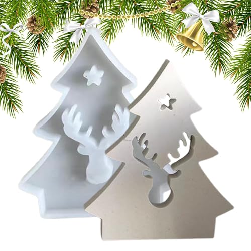 Weihnachtsbaum Gießform – Harzform Halterung, Ornament Silikonform | Betonguss Kerzenhalter Bastelform, Dekoguss Weihnachten Basteln, Epoxidform für Wohnraum, Geschenkideen, Feiertage Handwe von NevPuose