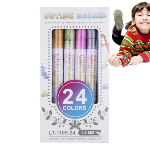 Glitzermarkierungen - 24 Farben Kunstmarker, Pinselkunstmarker | Tragbare School Art Supplies Marker, doppelte Schimmermarkierungen Kritzeleien Zeichnen Stifte Erwachsene Malvorlagen Zeichnungsku Glitzermarkierungen - 24 Farben Kunstmarker, Pinselkunstmarker | Tragbare School Art Supplies Marker, doppelte Schimmermarkierungen Kritzeleien Zeichnen Stifte Erwachsene Malvorlagen Zeichnungsku von Nevalerra