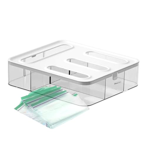 Nevalerra Taschen-Organizer mit Reißverschluss, Durchsichtiger Taschen-Aufbewahrungs-Organizer, und Spender für Lebensmittelbeutel, kompatibel mit Beuteln in Gallonen-, Quart-, Sandwich- und Nevalerra Taschen-Organizer mit Reißverschluss, Durchsichtiger Taschen-Aufbewahrungs-Organizer, und Spender für Lebensmittelbeutel, kompatibel mit Beuteln in Gallonen-, Quart-, Sandwich- und von Nevalerra