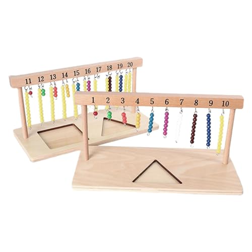 Nevalerra Zählperlen aus Holz – Lernspielzeug, Pädagogisches Rechenmaterial | Bunte Holzperlen Mathematikset, Kreatives Zahlenspiel mit Zählstäben zur Förderung von Rechnen, Feinmotorik und von Nevalerra