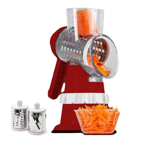 Rotary Food Slicer - Schneller Schnittkäse -Shredder, Trommelblätter Shredder | Rotary -Kartoffel -Reifenküche Mandoline Slicer, Küchenfrucht Slicer mit 3 Trommelblättern für Obst und Nüsse Rotary Food Slicer - Schneller Schnittkäse -Shredder, Trommelblätter Shredder | Rotary -Kartoffel -Reifenküche Mandoline Slicer, Küchenfrucht Slicer mit 3 Trommelblättern für Obst und Nüsse von Nevalerra