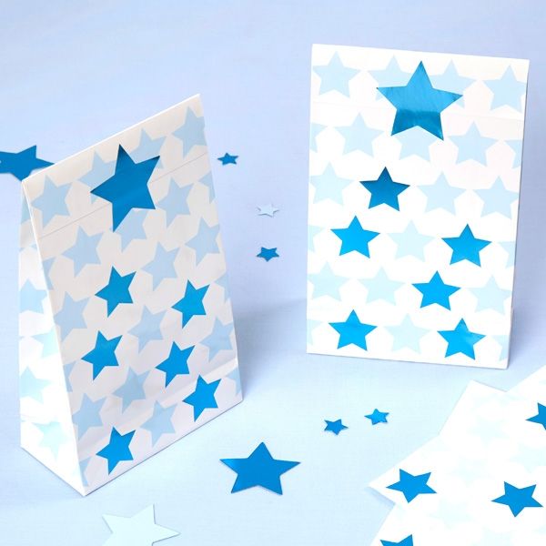 Geschenktütchen "Kleiner Stern" in blau, 5er Pack von Neviti