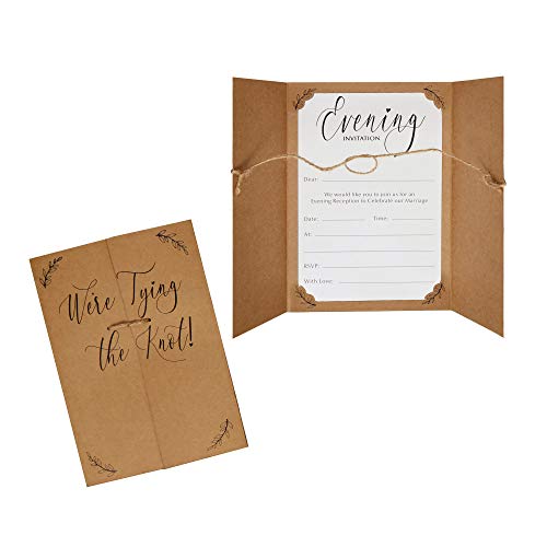 Neviti 775851 Hochzeitseinladungskarten, Brown Kraft, 22.5 x 16 x 0.2 von Neviti