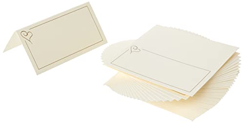 Neviti Moderne Herz-Tischkarten, Papier, Gold, 9.5 x 5 x 0.2 cm von Neviti
