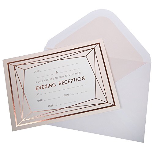 Neviti Geo Blush – Abendeinladungen mit Umschlägen, Papier, 18 x 12.5 x 0.2 cm, 10 von Neviti